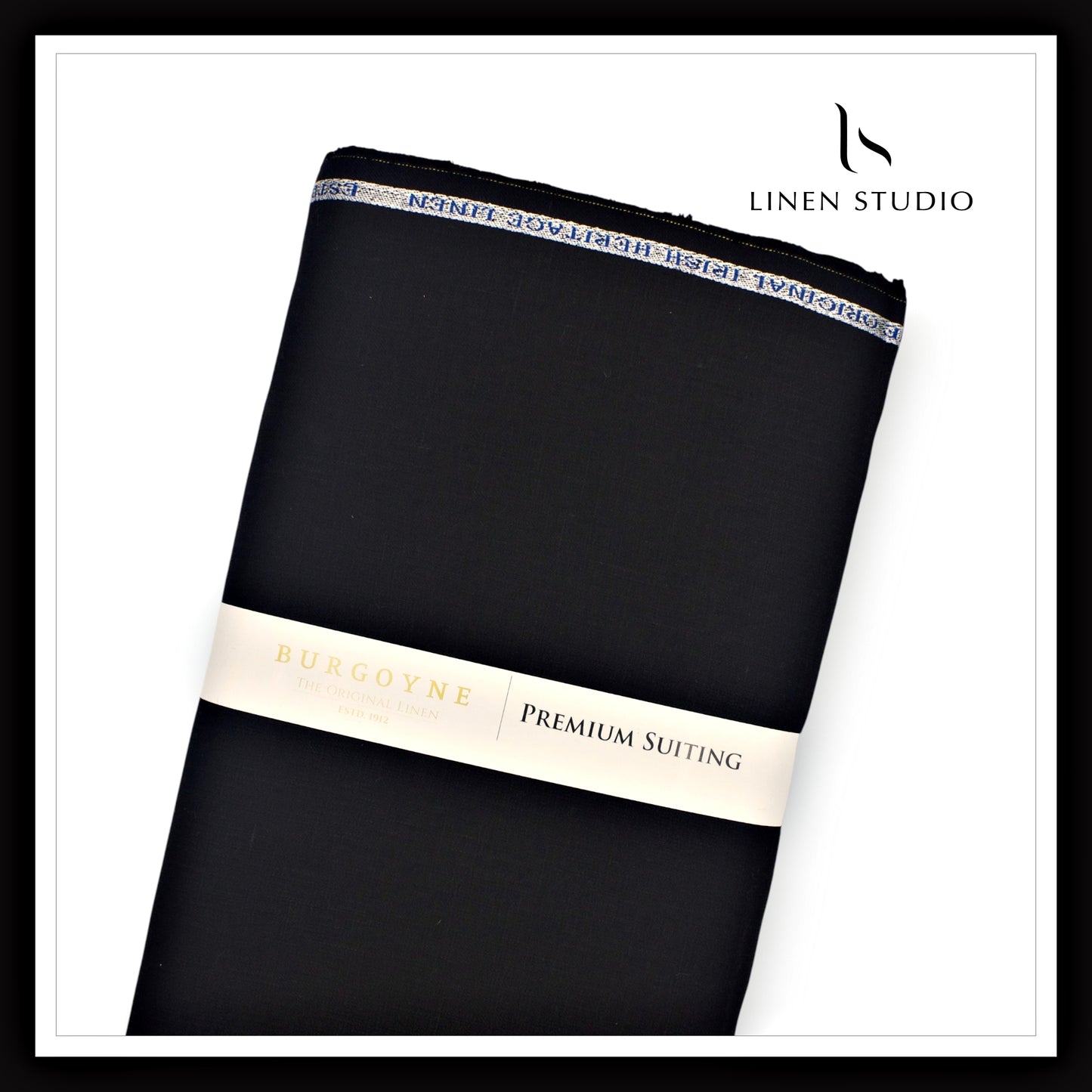 Burgoyne Pure Linen 40 Lea Suiting - Jet Black (Fastest Selling)
