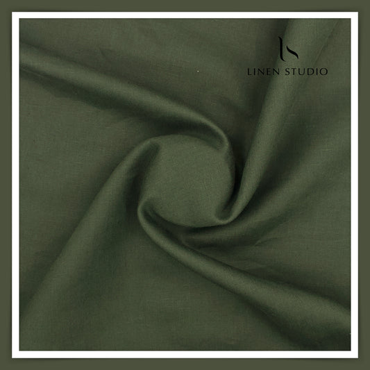 Burgoyne Premium Linen Suiting - Dark Green (Summer Collection)