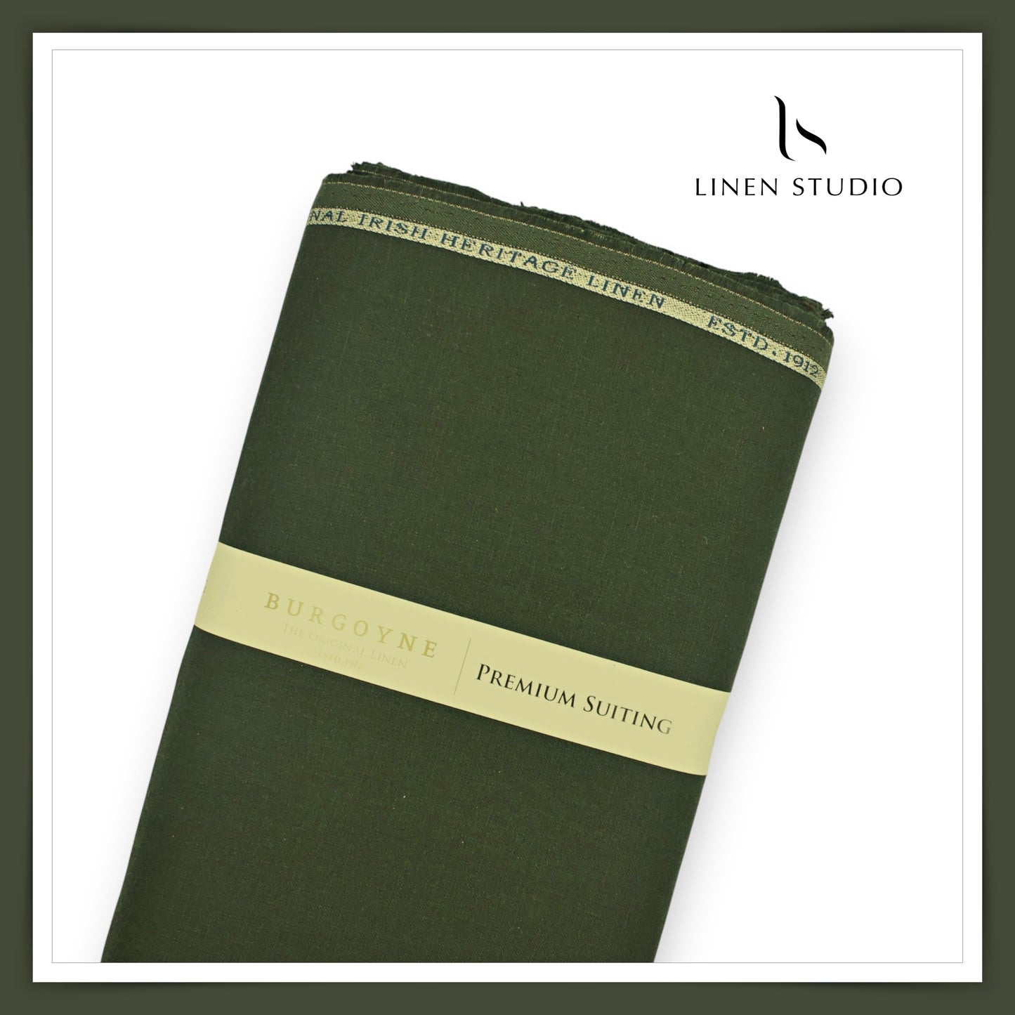 Burgoyne Premium Linen Suiting - Dark Green (Summer Collection)