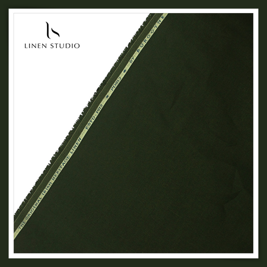 40 Lea Premium Linen Suiting by Burgoyne - Darkest Green (NEW)
