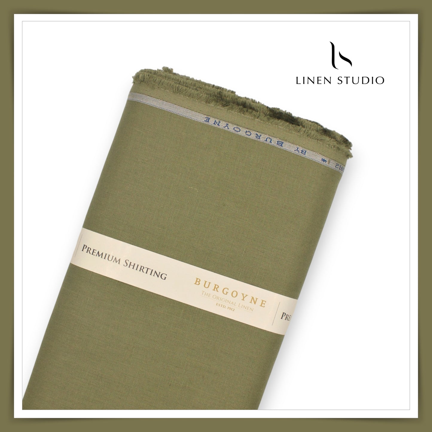 Burgoyne Premium Linen Suiting - Olive Haze (Summer Collection)