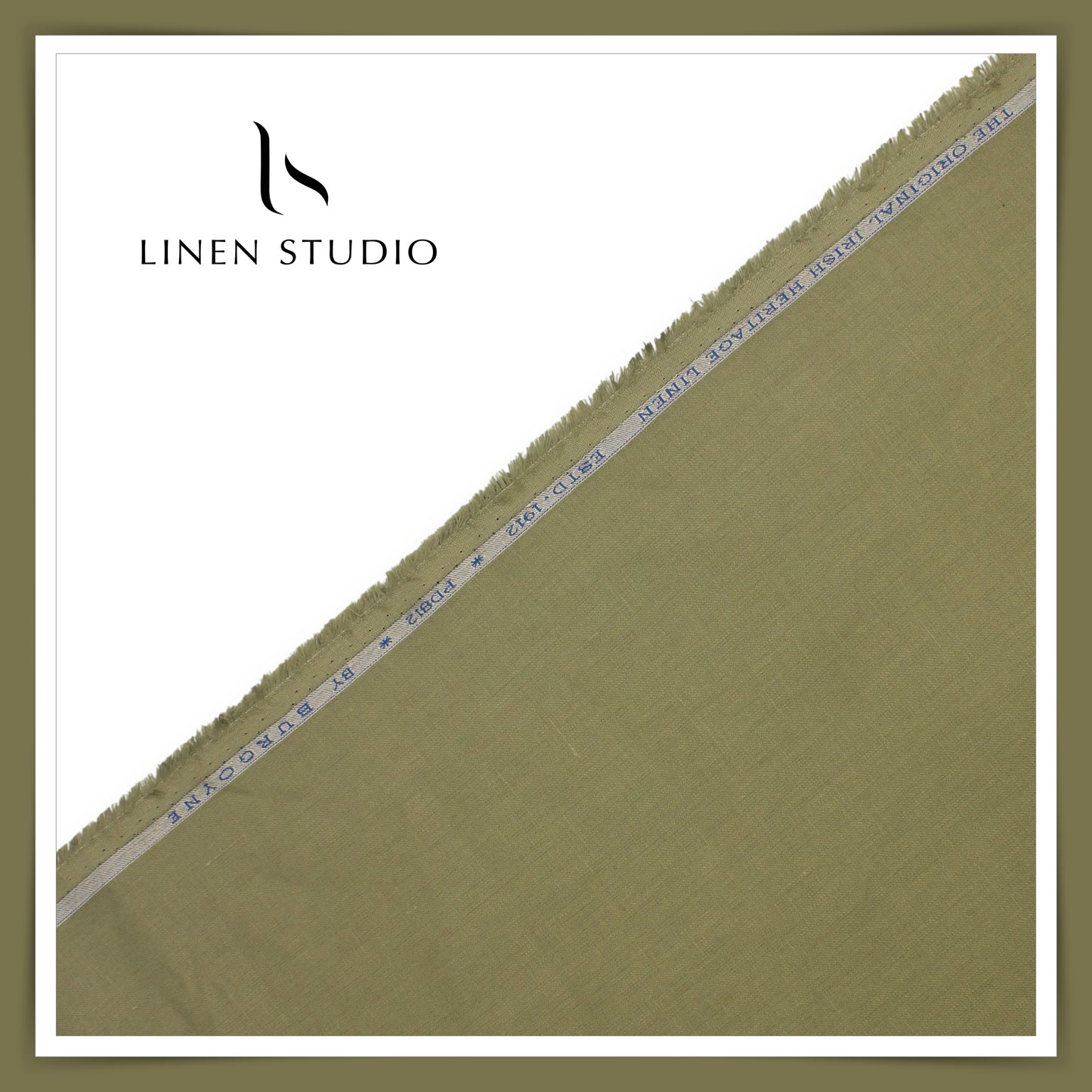 Burgoyne Premium Linen Suiting - Olive Haze (Summer Collection)