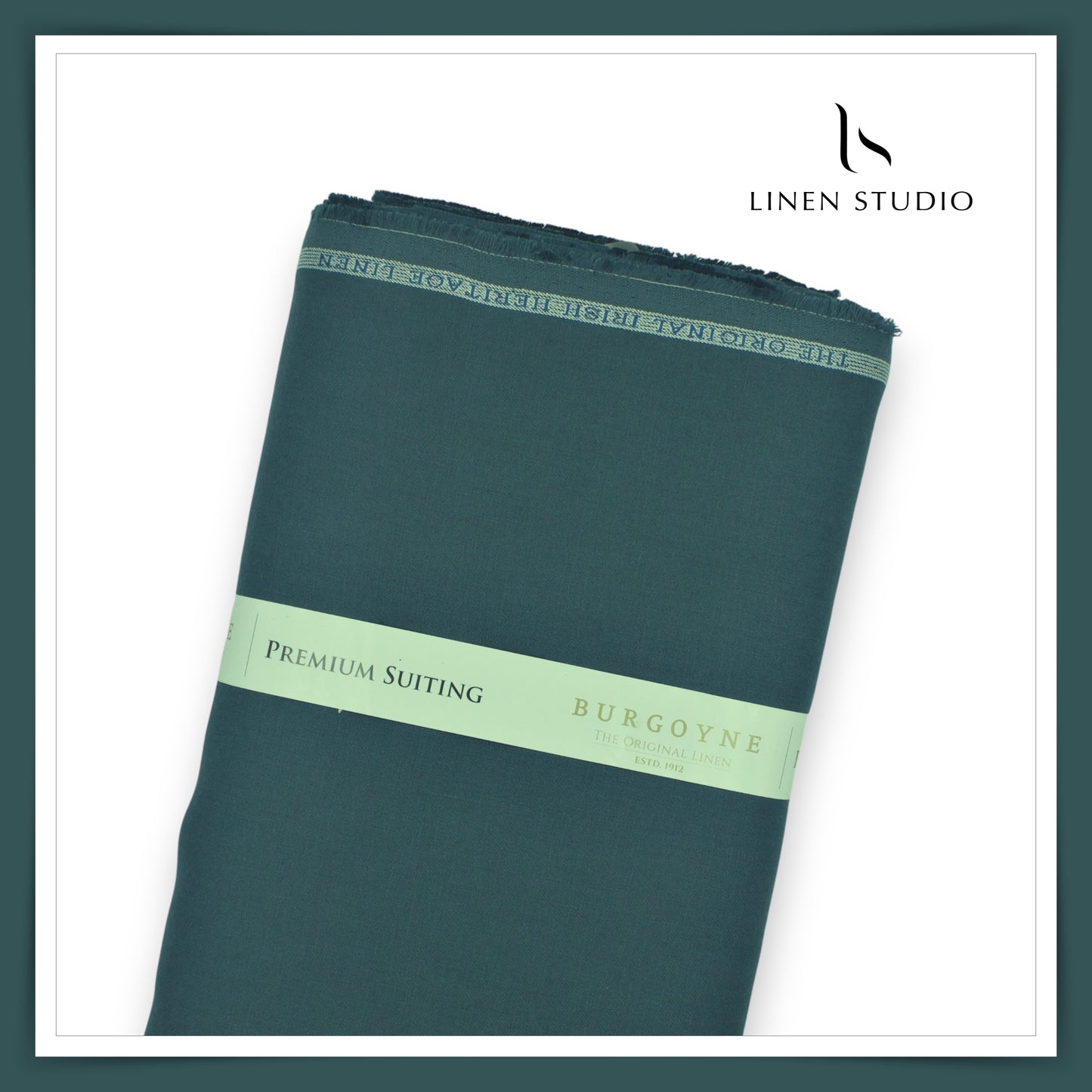 Burgoyne Premium Linen Suiting - Mineral Green (Summer Collection)