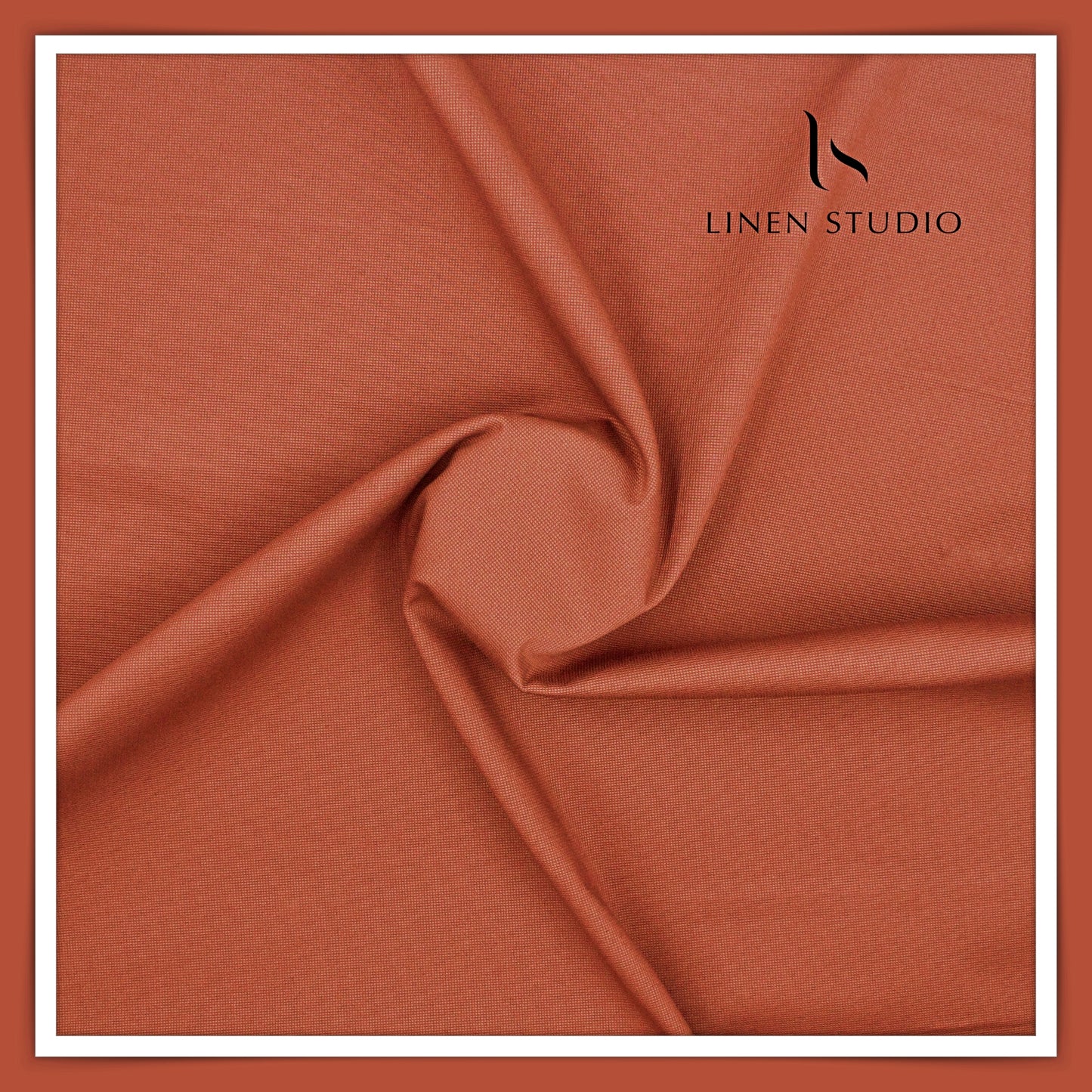 Cotton Dobby Lycra Suiting by Burgoyne Ireland - Brown Rust (Zoom in)
