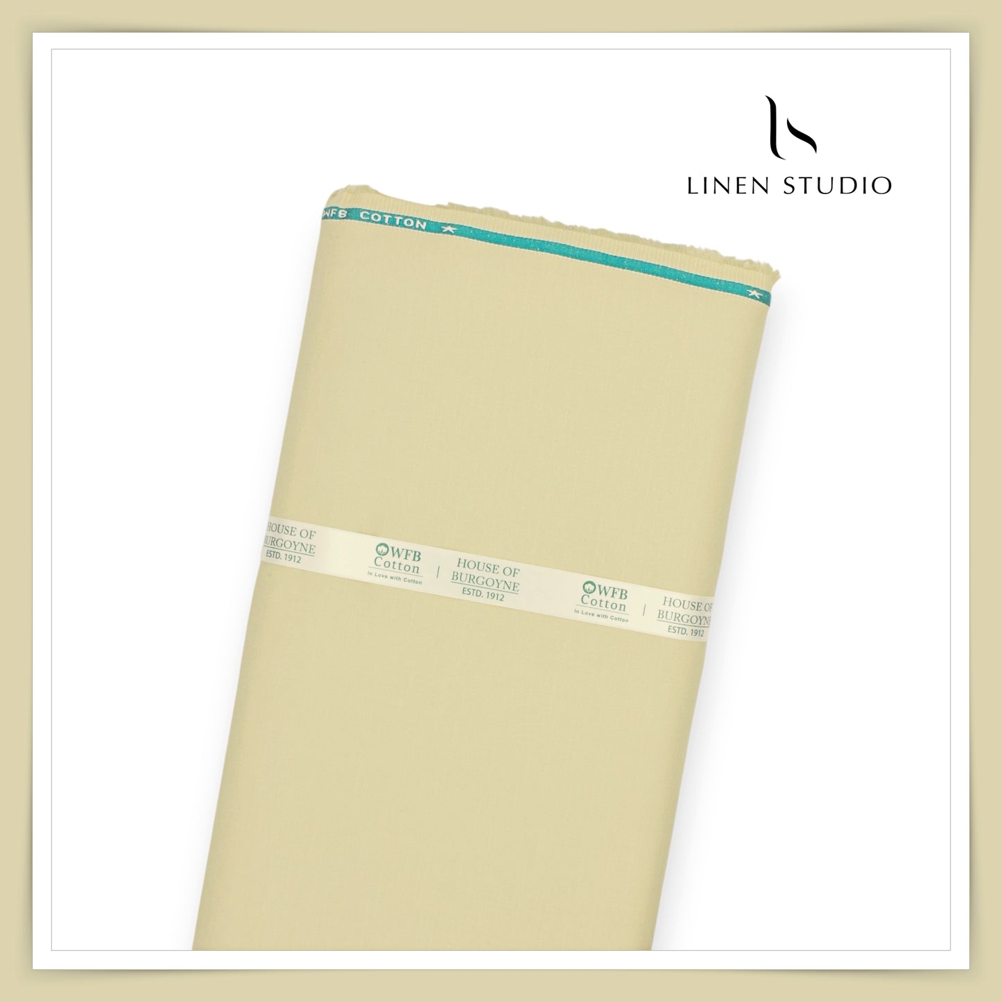 Slub Satin Stretch Cotton Suiting by Burgoyne Ireland - Desert Sand