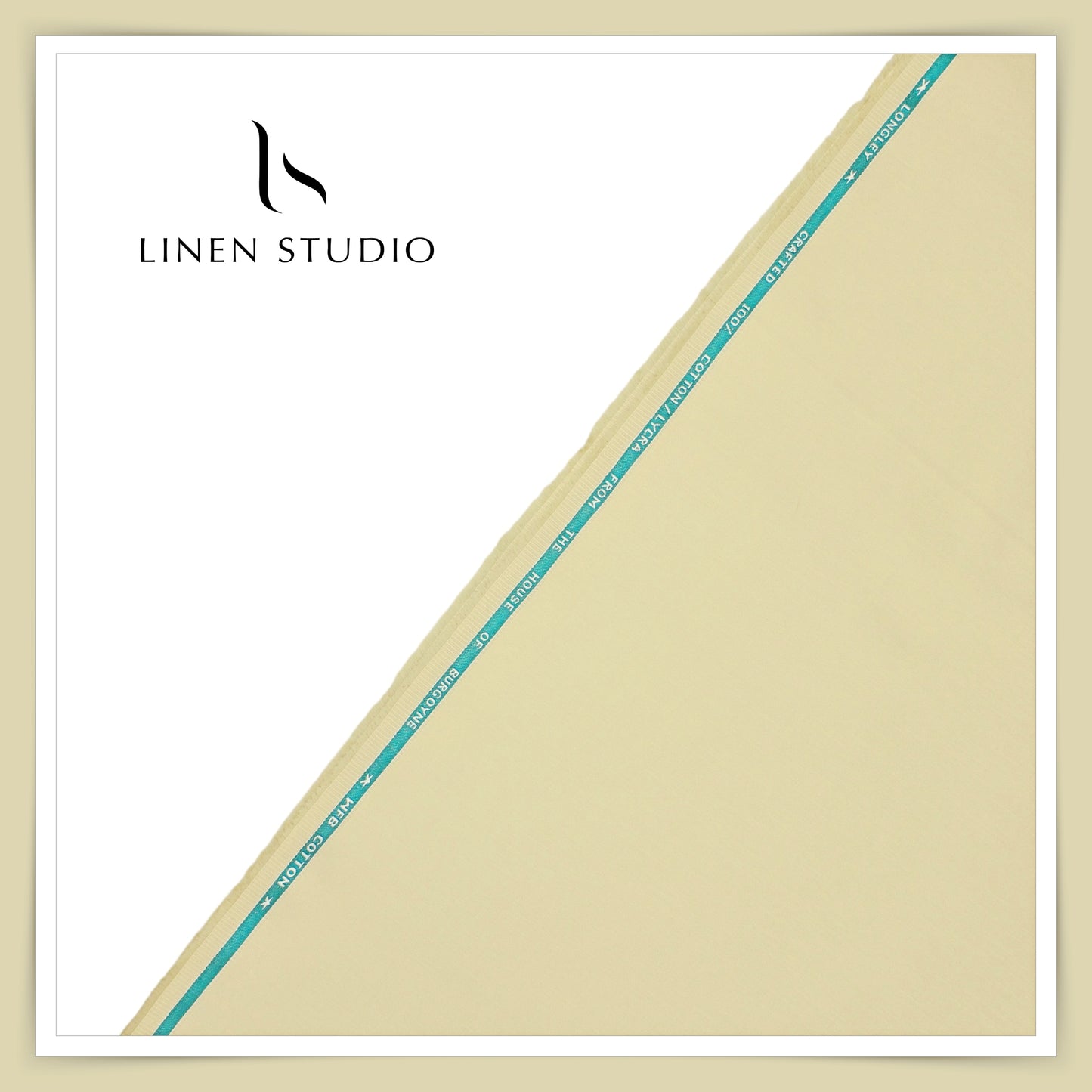 Slub Satin Stretch Cotton Suiting by Burgoyne Ireland - Desert Sand