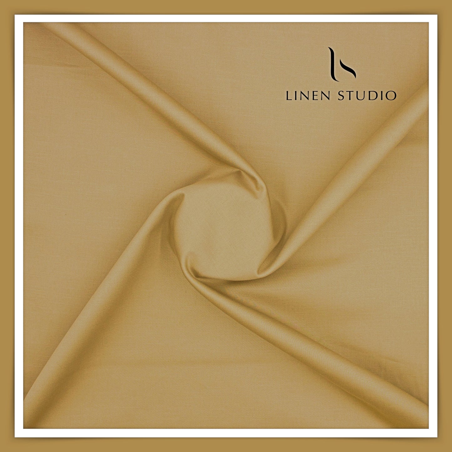 Slub Satin Stretch Cotton Suiting by Burgoyne Ireland - Khaki