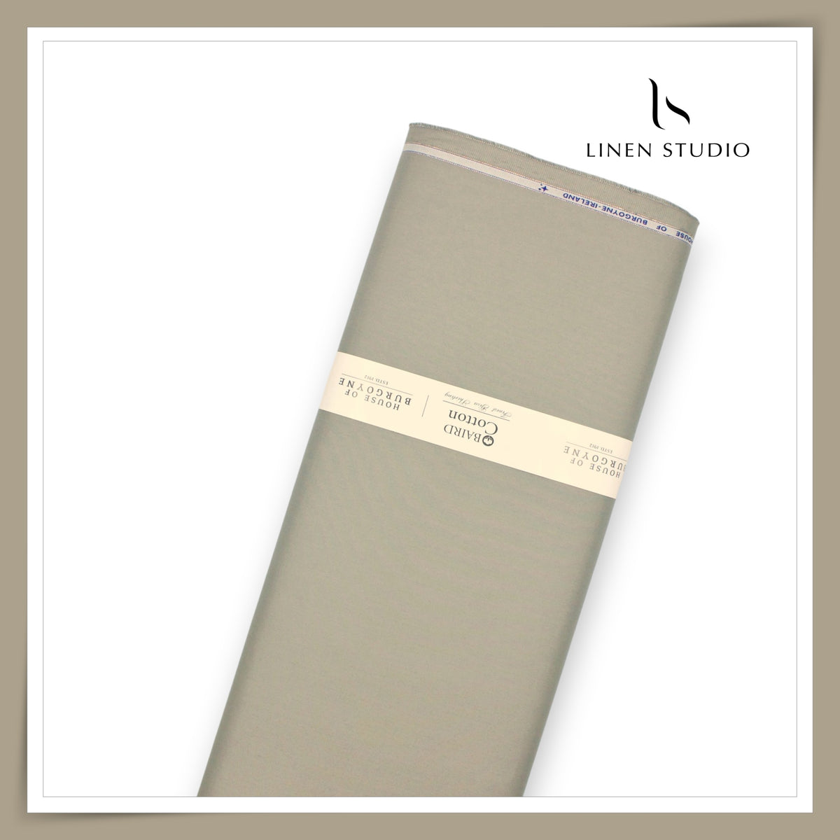 100% Giza Cotton Shirting by Burgoyne Ireland - Heathered Grey (NEW)