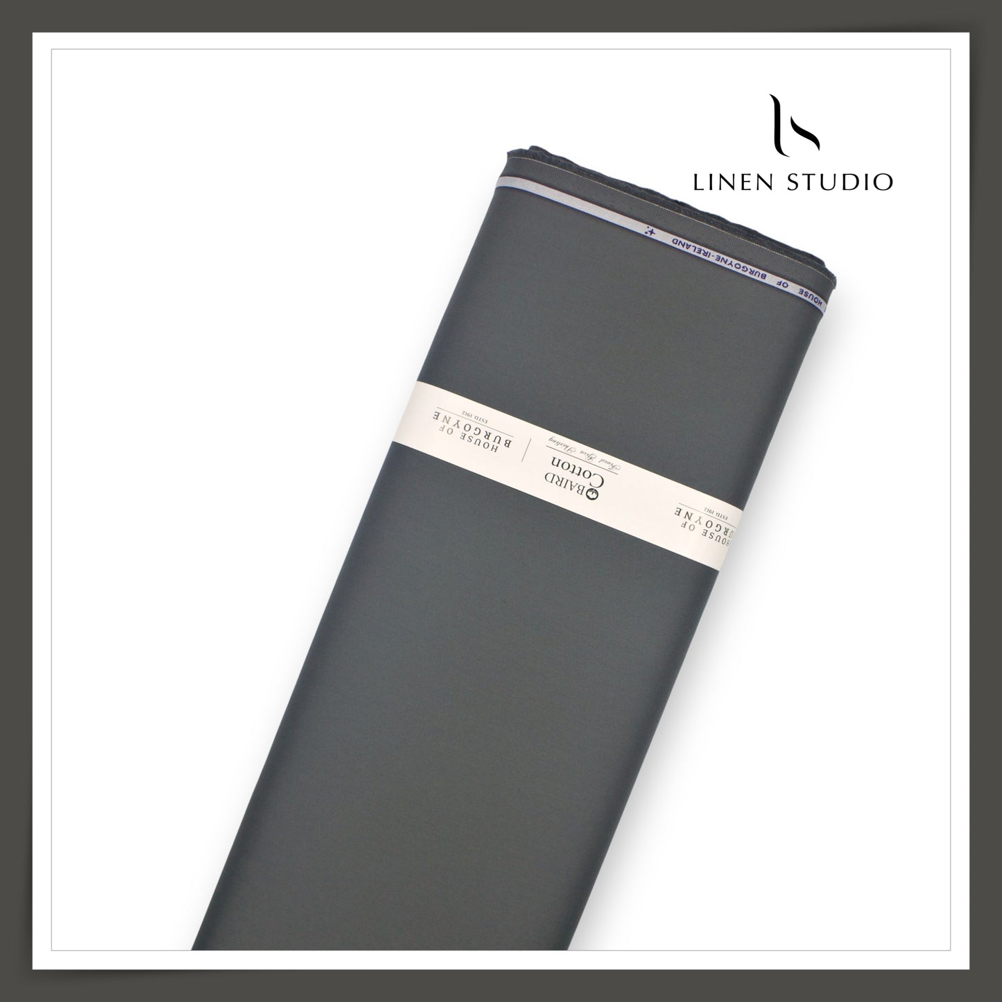 100% Giza Cotton Shirting by Burgoyne Ireland - Carbon Grey (NEW)