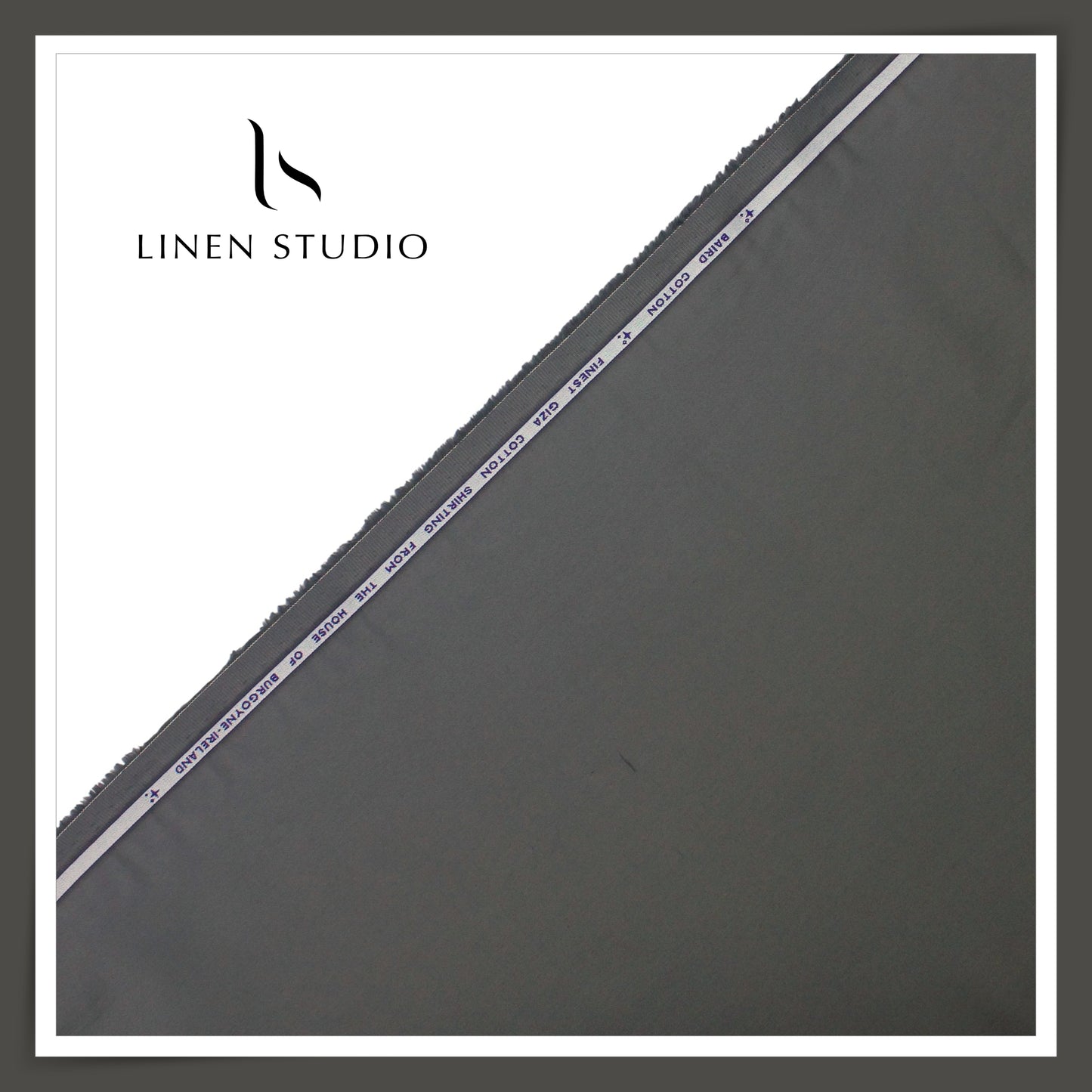 100% Giza Cotton Shirting by Burgoyne Ireland - Carbon Grey (NEW)