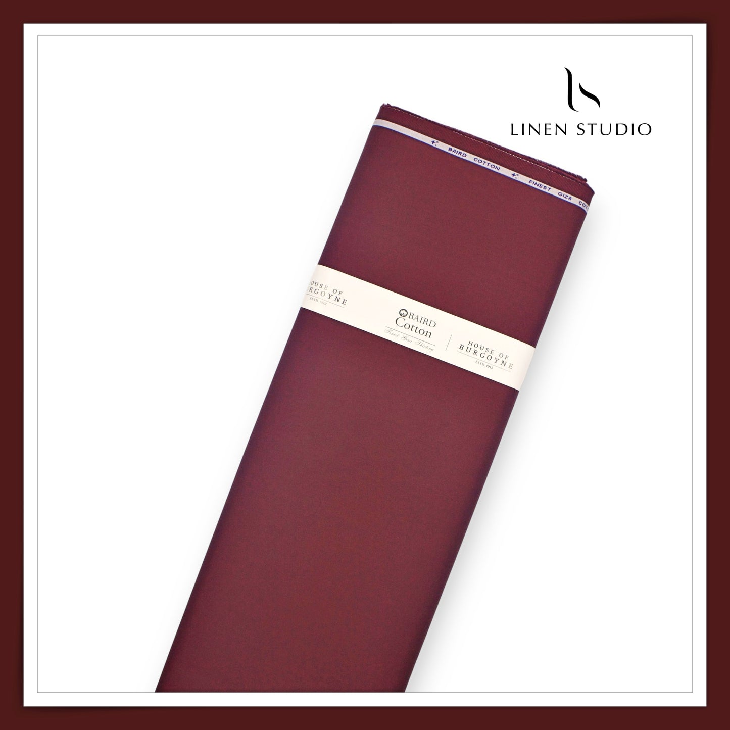 100% Giza Cotton Shirting by Burgoyne Ireland - Santorini Red Wine (NEW)