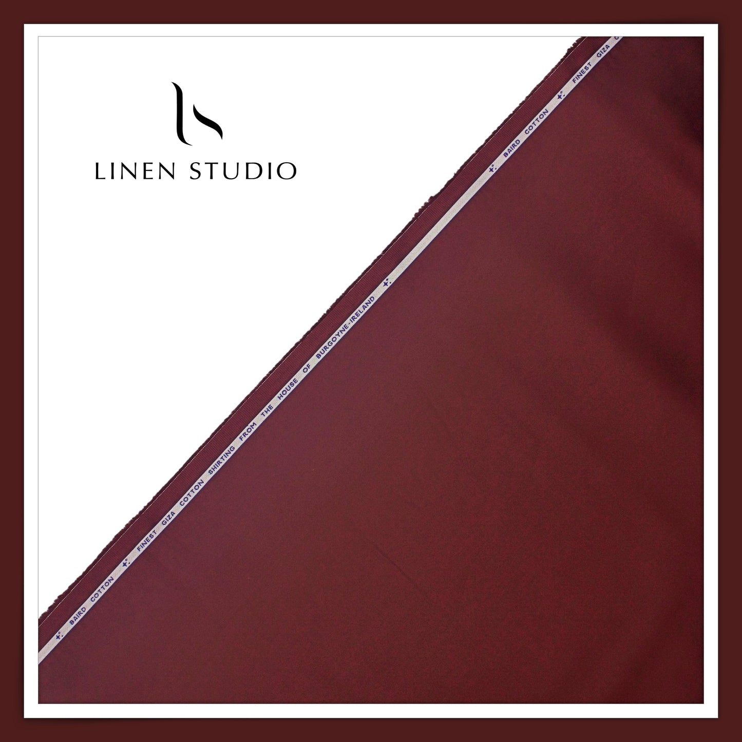 100% Giza Cotton Shirting by Burgoyne Ireland - Santorini Red Wine (NEW)