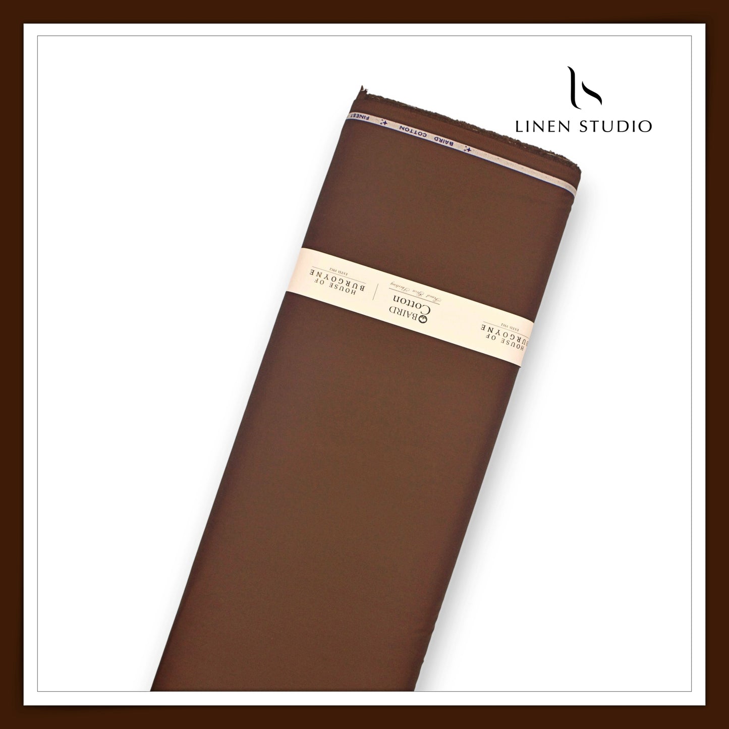 100% Giza Cotton Shirting by Burgoyne Ireland - Irish Coffee Brown (NEW)