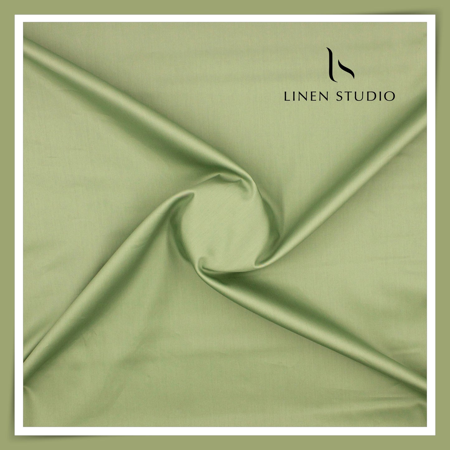 100% Giza Cotton Shirting by Burgoyne Ireland - Pistachio Green (NEW)