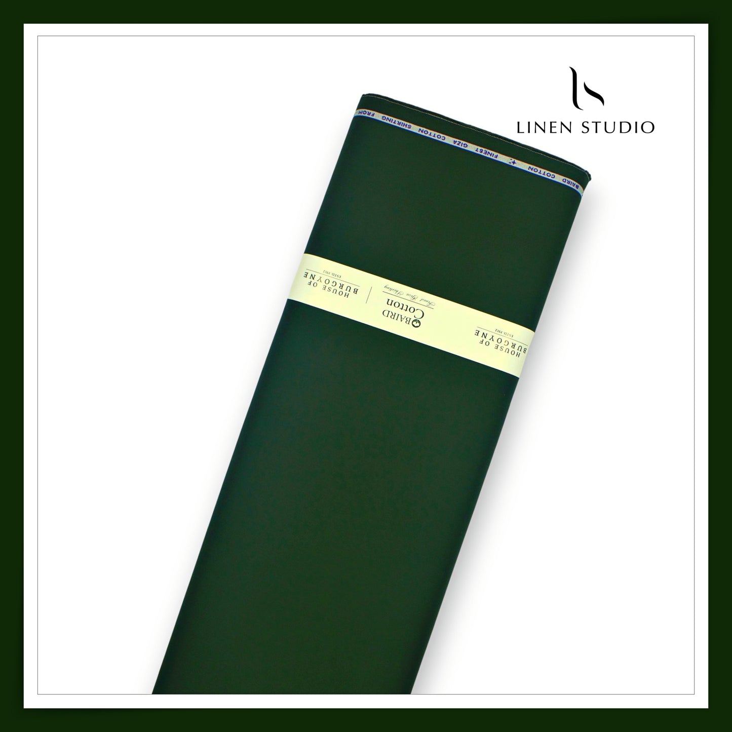 100% Giza Cotton Shirting by Burgoyne Ireland - Myrtle Green (NEW)