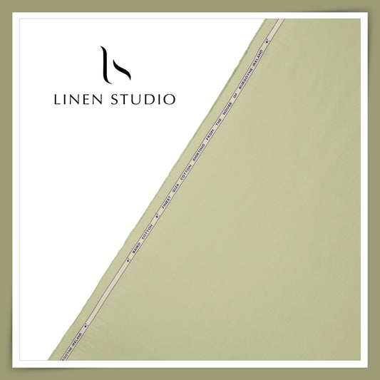 100% Giza Cotton Shirting by Burgoyne Ireland - Sage Green (NEW)