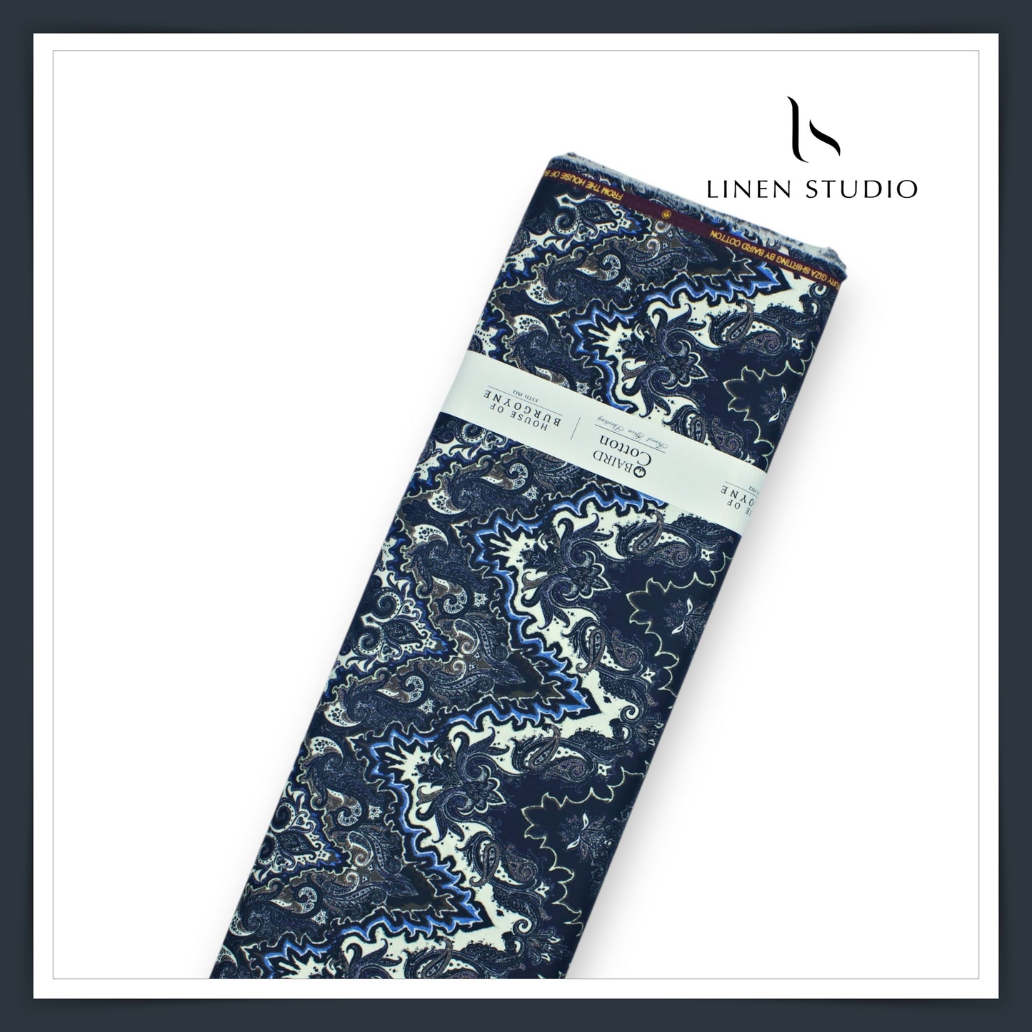 100% Giza Cotton Digital Printed by Burgoyne Ireland - Dark Blue (NEW)