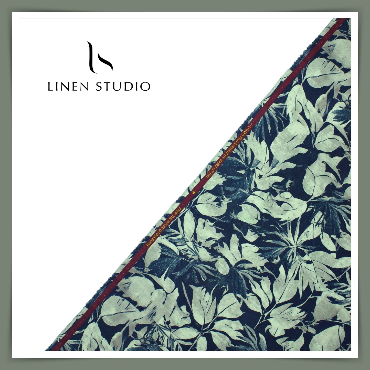 100% Giza Cotton Digital Printed by Burgoyne Ireland - Dark Blue Bageecha (NEW)