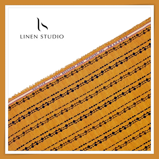 Burgoyne 70 Lea Premium Linen Digital Printed Shirting - Tahiti Gold (NEW)