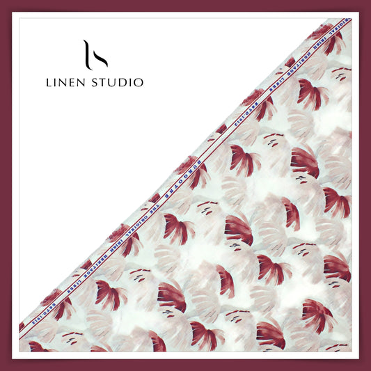 Burgoyne 70 Lea Premium Linen Digital Printed Shirting - Ruby (NEW)