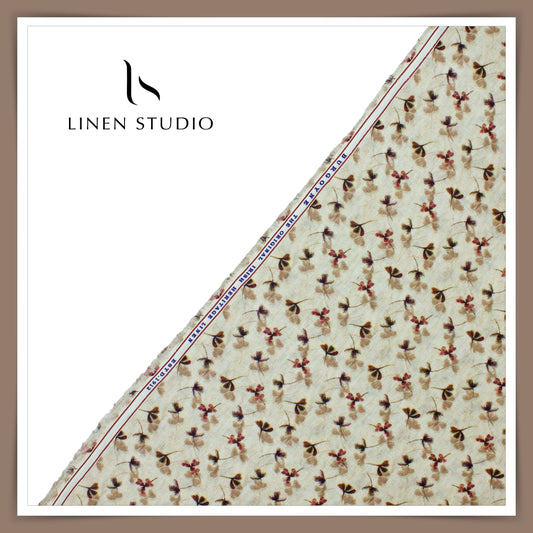 Burgoyne 70 Lea Premium Linen Digital Printed Shirting - Dual Floral (NEW)