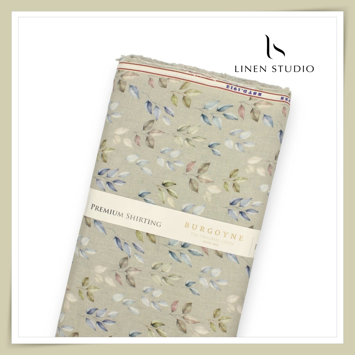 Burgoyne Pure Linen Digital Print - Pastel Grey