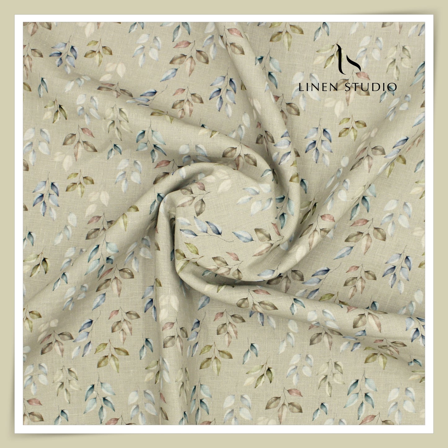 Burgoyne Pure Linen Digital Print - Pastel Grey