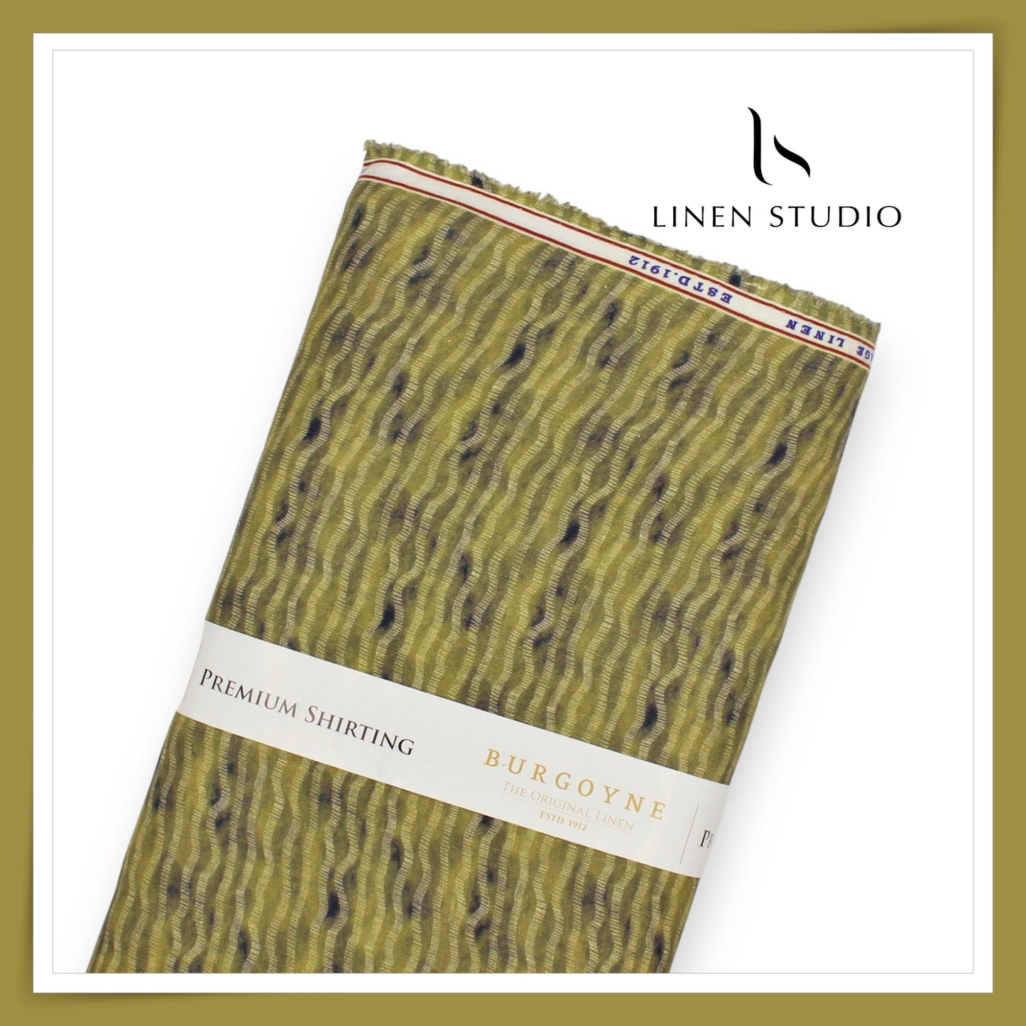 Burgoyne Pure Linen Digital Print - Henna Green (60% SALE)