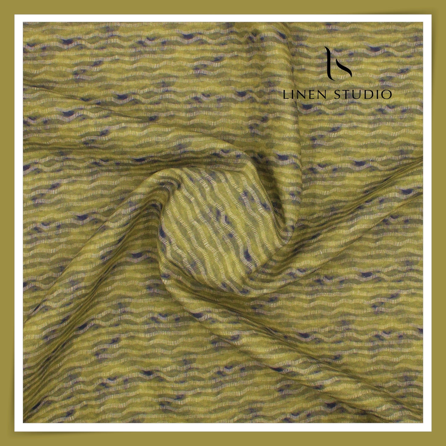 Burgoyne Pure Linen Digital Print - Henna Green (60% SALE)