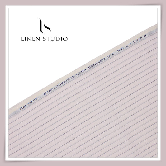 70 Lea Luxury Shirting by Burgoyne - Light Pink Stripes (NEW)