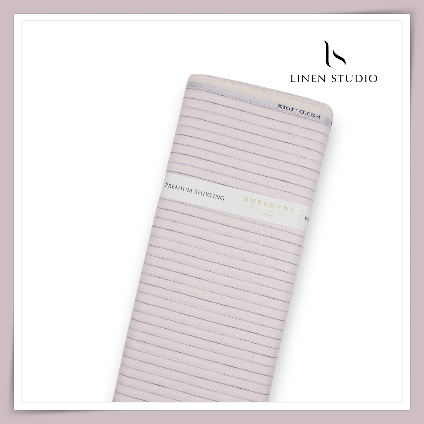 70 Lea Luxury Shirting by Burgoyne - Light Pink Stripes (NEW)