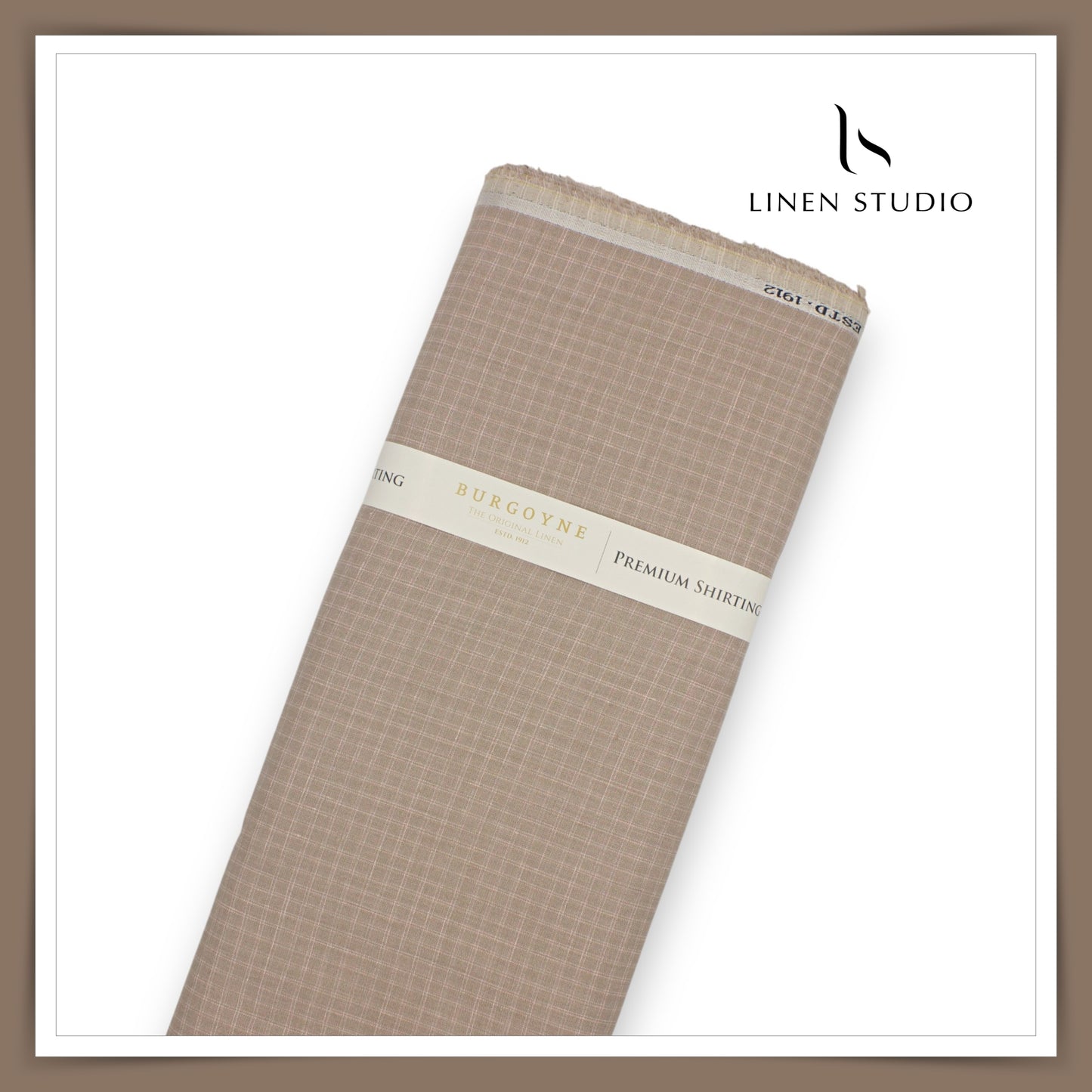 70 Lea Luxury Shirting by Burgoyne - Dusty Brown Checks (NEW)