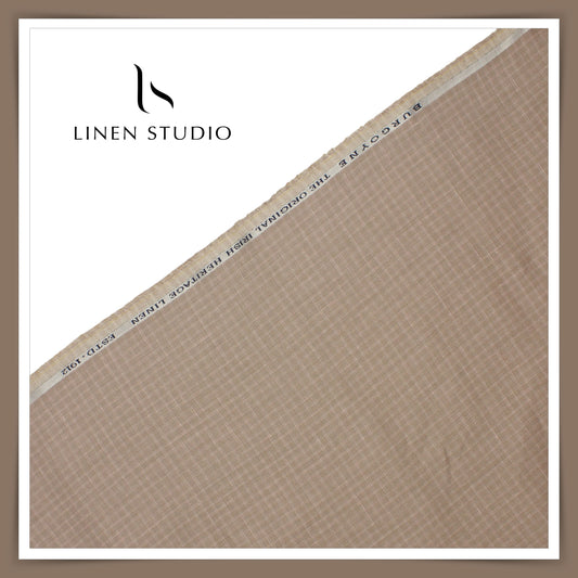 70 Lea Luxury Shirting by Burgoyne - Dusty Brown Checks (NEW)