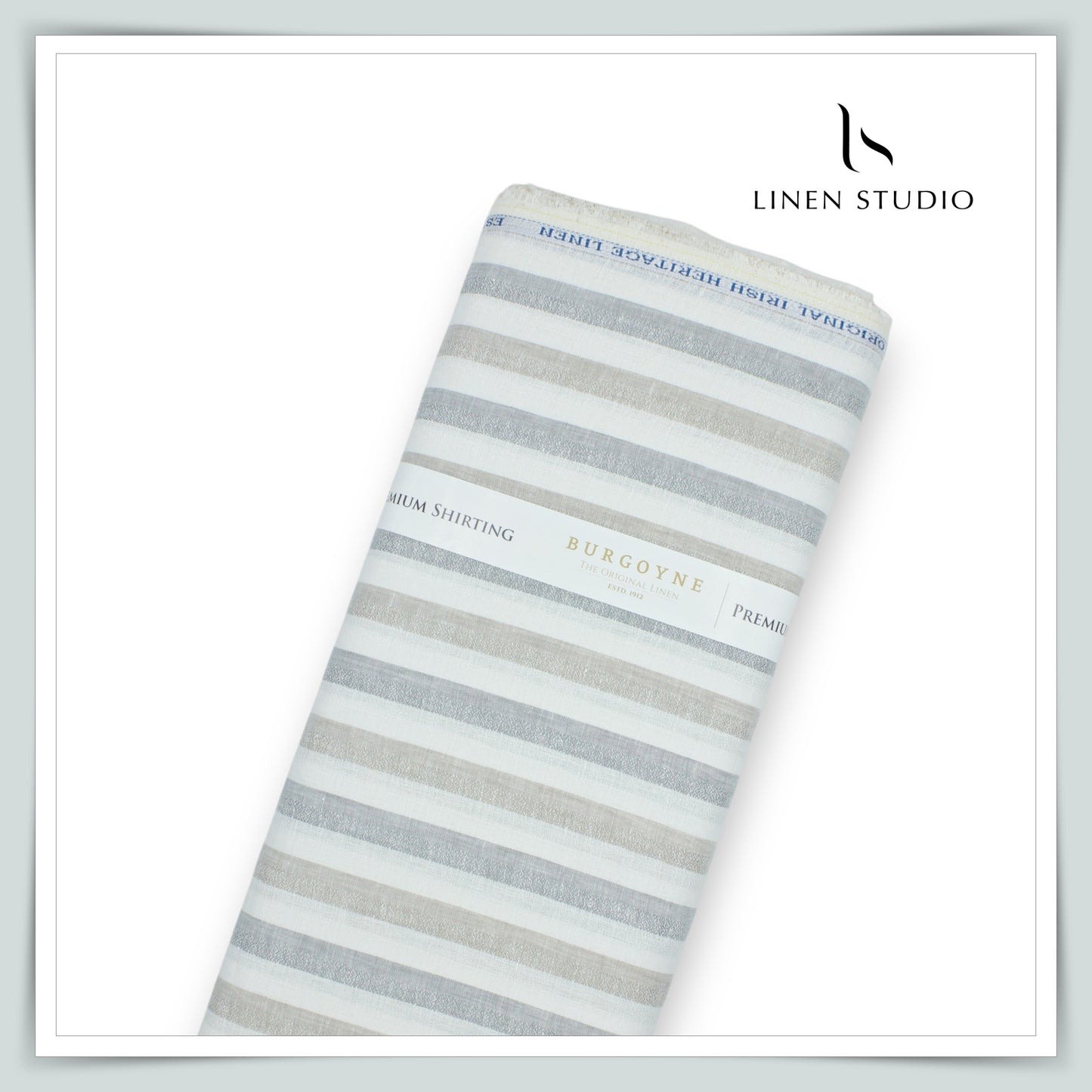 70 Lea Luxury Shirting by Burgoyne - White Fancy Stripes (NEW)