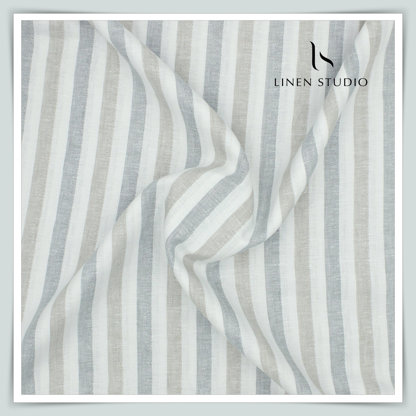 70 Lea Luxury Shirting by Burgoyne - White Fancy Stripes (NEW)
