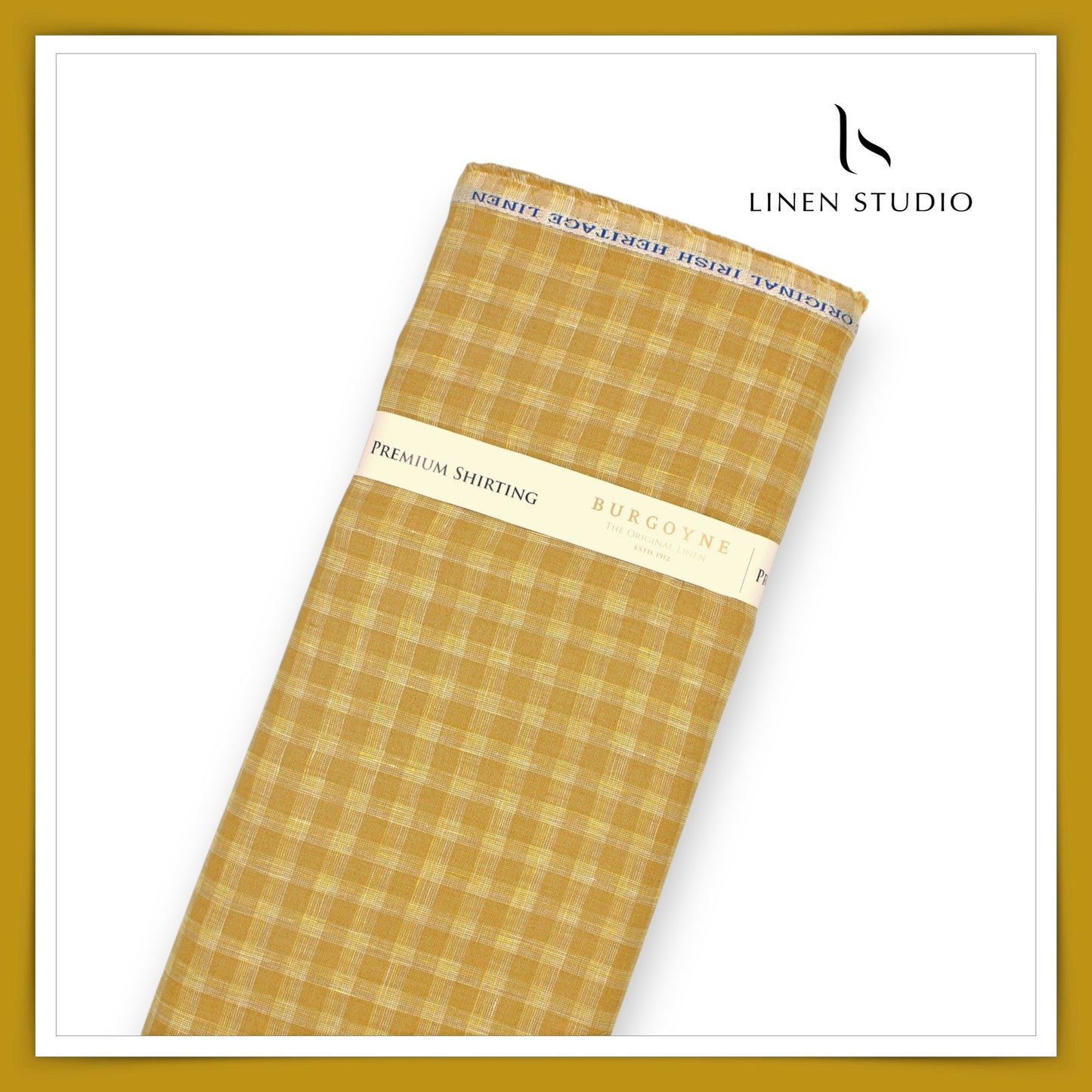 70 Lea Luxury Shirting by Burgoyne - Ginger Gold Checks (NEW)