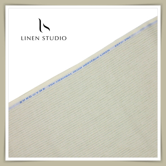 70 Lea Luxury Shirting by Burgoyne - Soft Green Stripes (NEW)