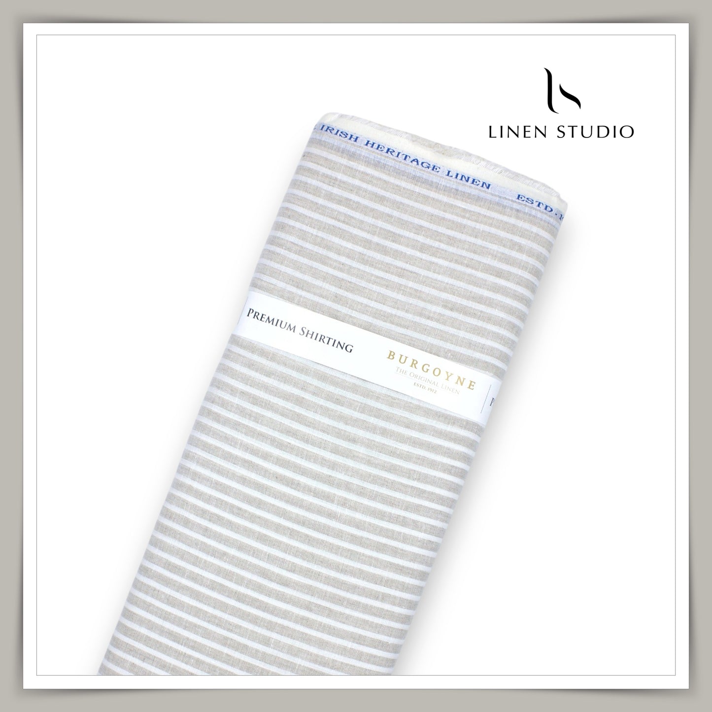 70 Lea Luxury Shirting by Burgoyne - Soft Natural Stripes (NEW)