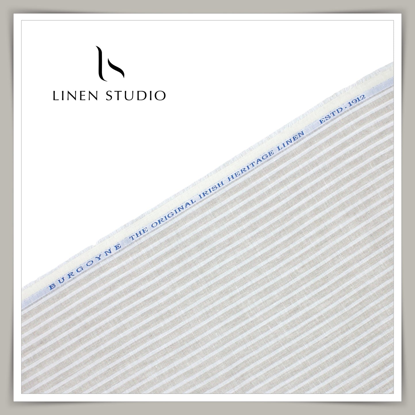 70 Lea Luxury Shirting by Burgoyne - Soft Natural Stripes (NEW)