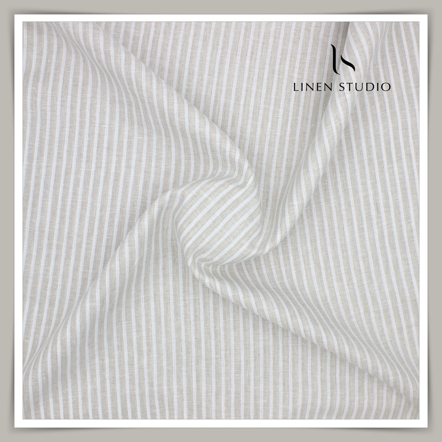 70 Lea Luxury Shirting by Burgoyne - Soft Natural Stripes (NEW)