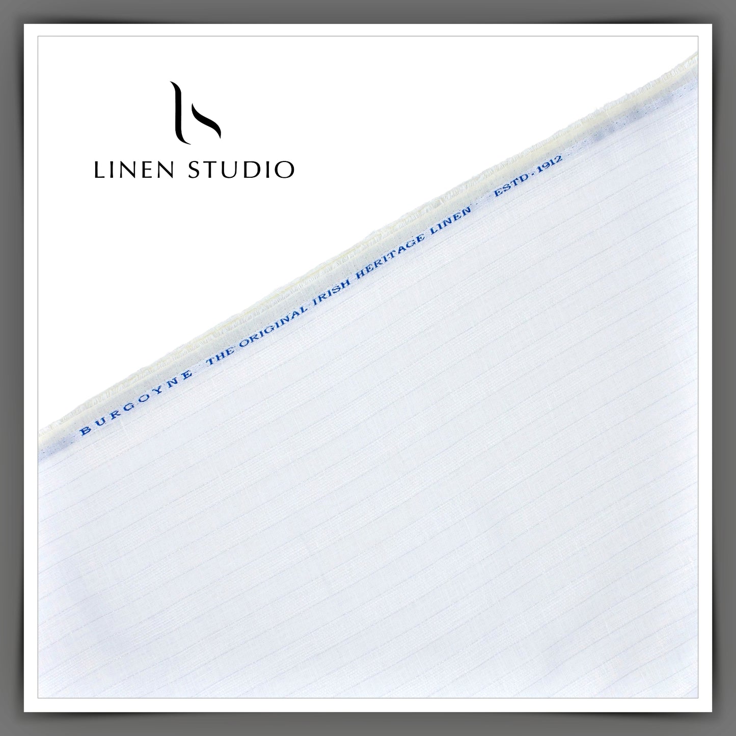 70 Lea Luxury Shirting by Burgoyne - White Stripes with Silver Zari (Zoom In) (NEW)