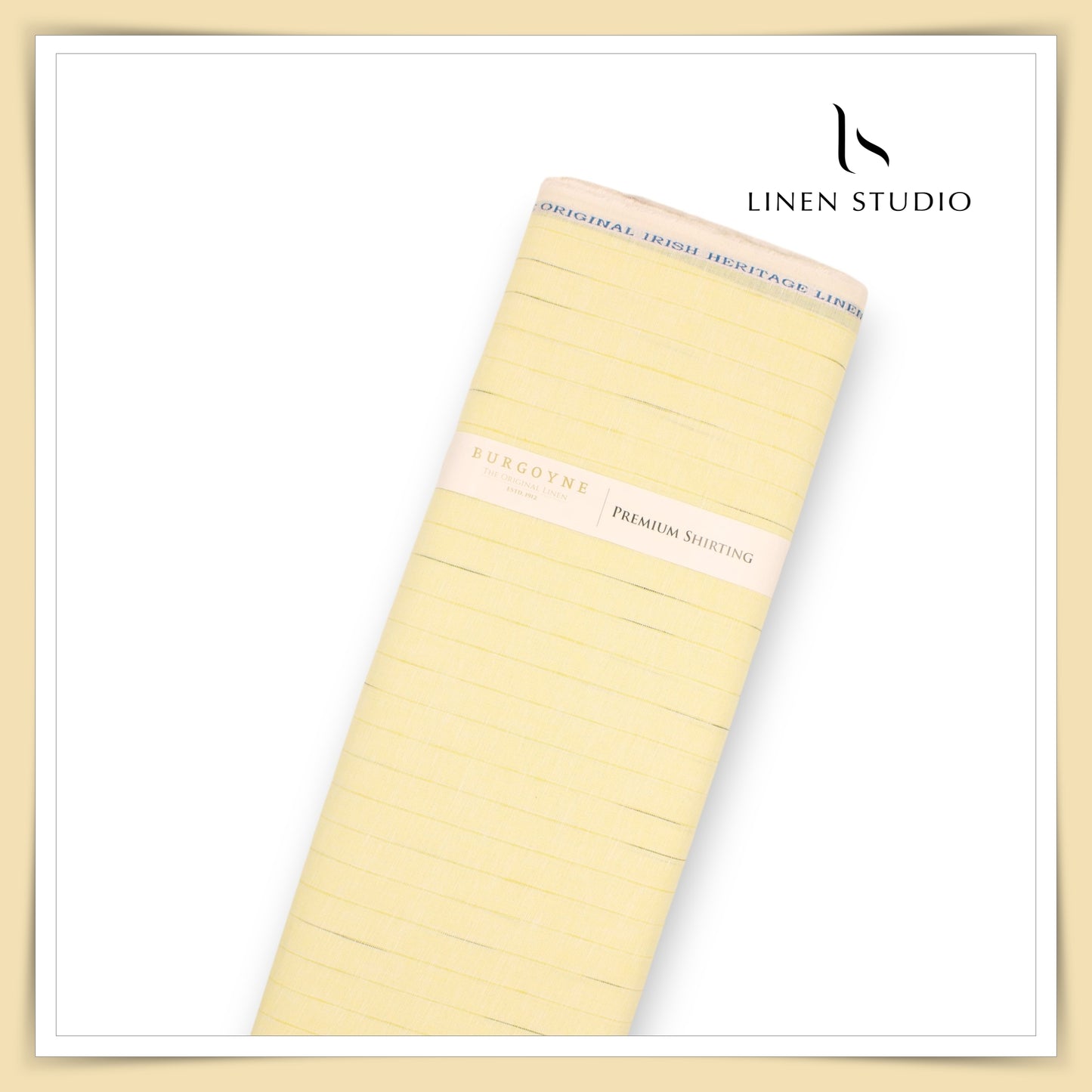 Burgoyne 60 Lea Pure Linen Shirting - Yellow Fancy Stripes (NEW)