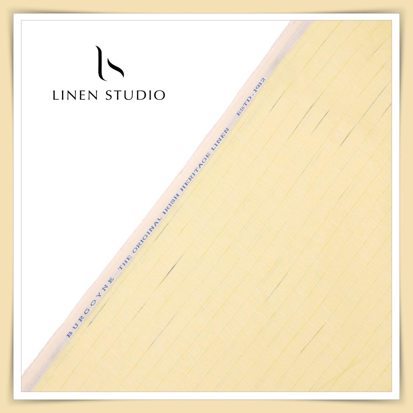 Burgoyne 60 Lea Pure Linen Shirting - Yellow Fancy Stripes (NEW)