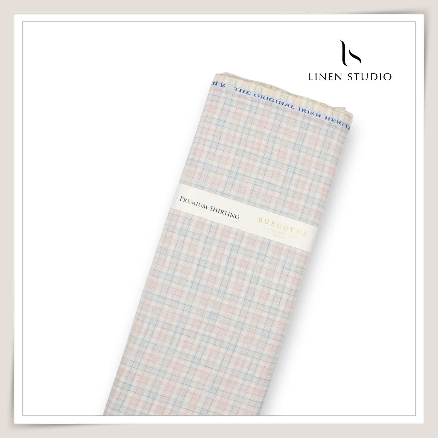 Burgoyne 60 Lea Pure Linen Shirting - Classic Donkey Brown & Cream Stripes (NEW) (Fastest Selling) (Copy)