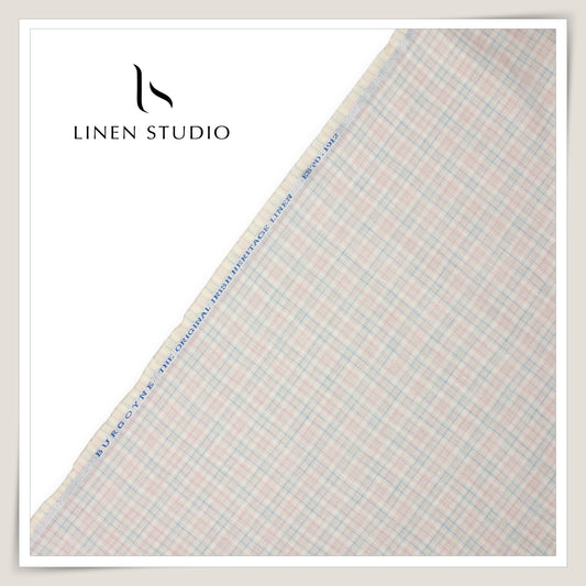 Burgoyne 60 Lea Pure Linen Shirting - Classic Donkey Brown & Cream Stripes (NEW) (Fastest Selling) (Copy)