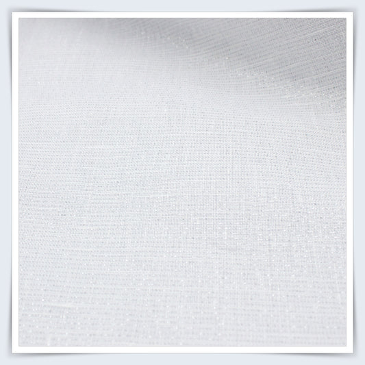 Burgoyne 70 Lea Exclusive Linen Shirting with FULL SILVER ZARI (Zoom In)
