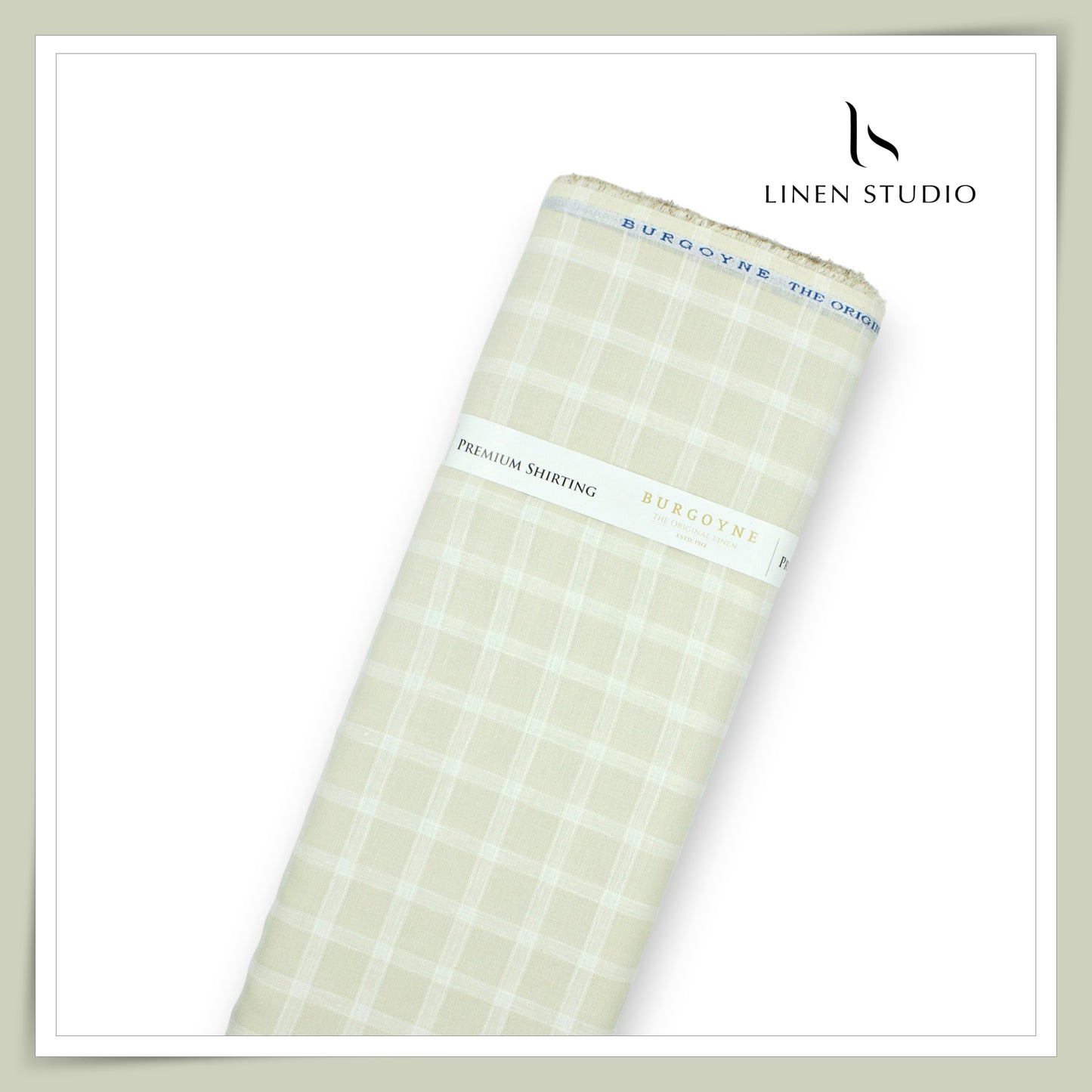 Burgoyne 60 Lea Pure Linen Shirting - Misty Moon Classic Checks (NEW)