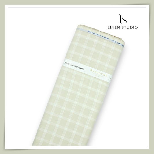 Burgoyne 60 Lea Pure Linen Shirting - Misty Moon Classic Checks (NEW)