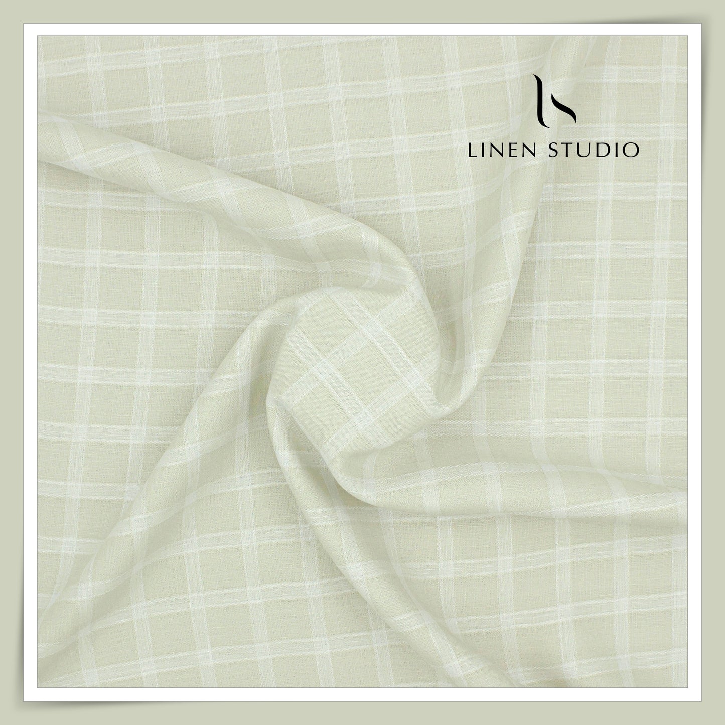 Burgoyne 60 Lea Pure Linen Shirting - Misty Moon Classic Checks (NEW)