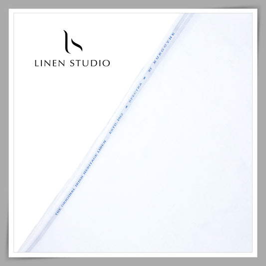 70 Lea Twill Textured Shirting by Burgoyne - White (Zoom In) (NEW) (Highest Selling)